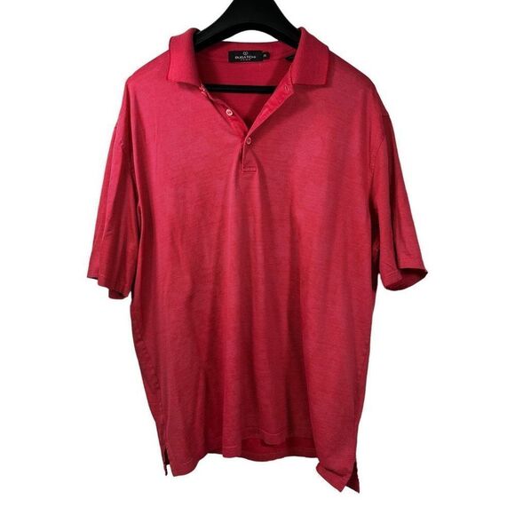 Bugatchi Uomo Men's Red Mercerized Cotton Short Sleeve Polo Size XXL - Picture 1 of 11